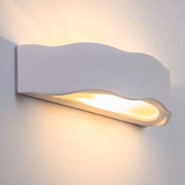 hofstein Wandleuchte »Cavazzo« Wandlampe aus Keramik in Weiß, ohne Leuchtmittel, mit Up & Down-Effekt, 1xE27, Fassung, Innen mit Farben bemalbar