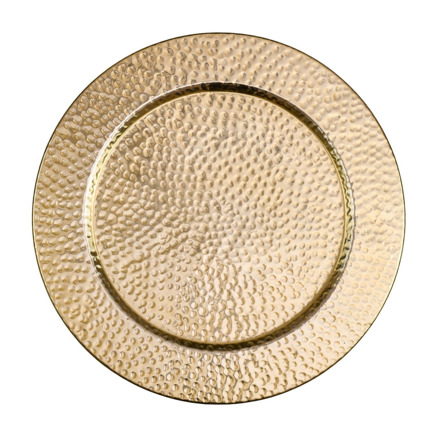 Marrakesch Orient & Mediterran Interior Dekotablett Design-Serviertablett Nizza handgefertigt aus Aluminium in Gold 50 cm (1 St), Handarbeit