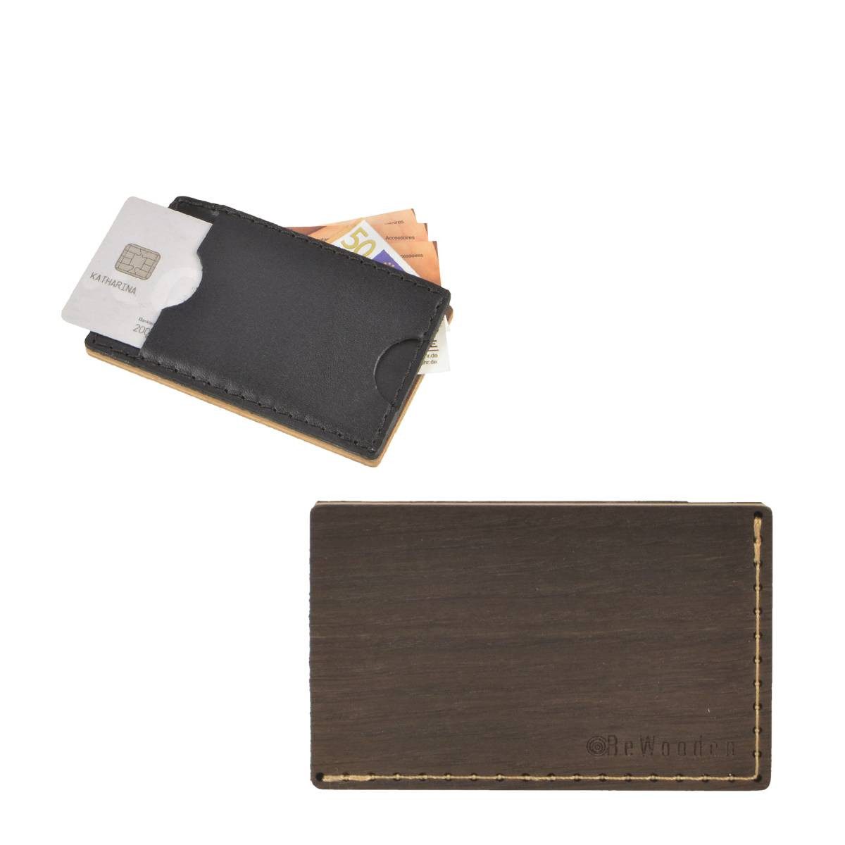 BeWooden Geldbörse Kartenetui (oA), Kartenbörse, Leder, Holz