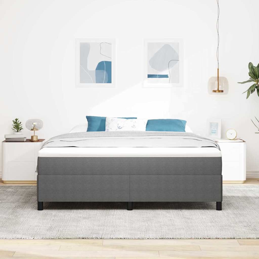 vidaXL Bett Boxspringbett Hellgrau 180 x 200 cm Cordstoff (1-tlg)