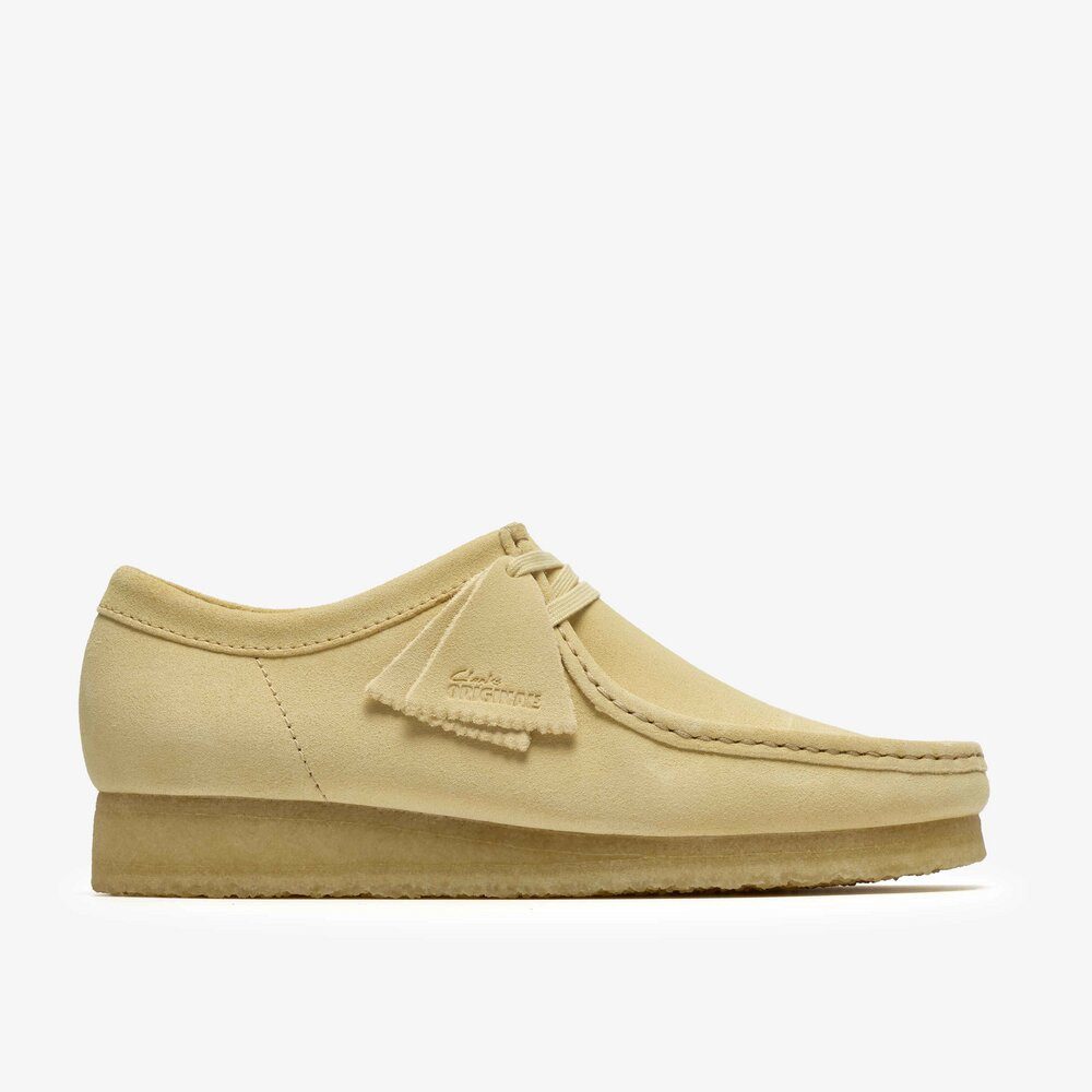 Clarks Clarks - Wallabee PaleYellow Suede - Beige Schnürschuh