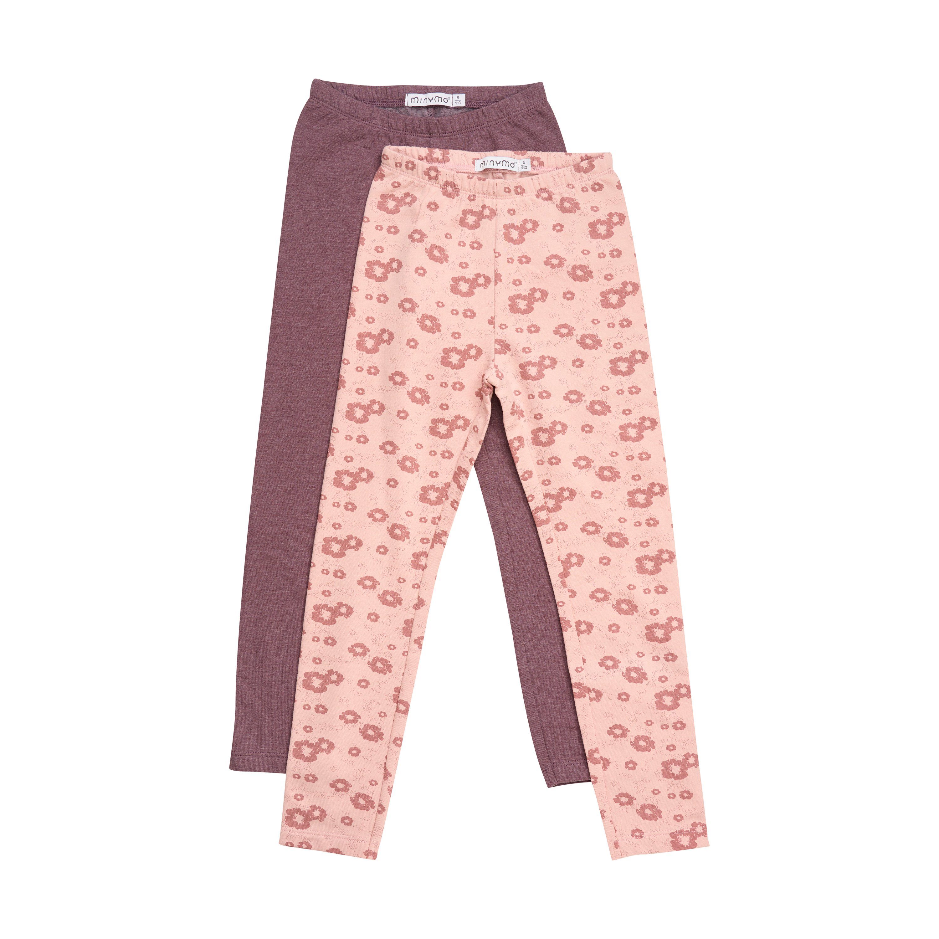 5900 Gemusterte w.AOP Minymo Misty (2-pack) Leggings MISweat - (524) Leggings Leggings Rose