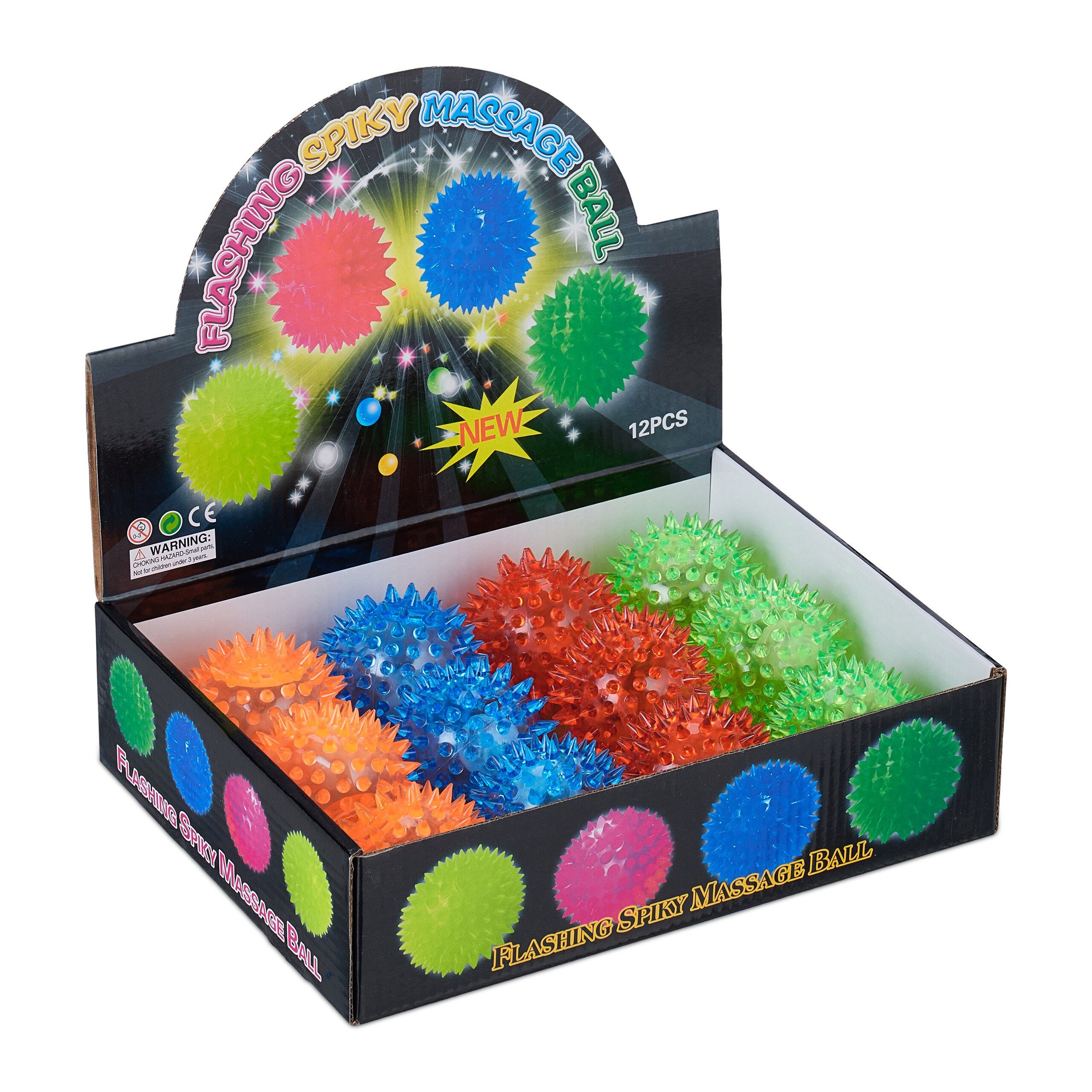 LED Set Flummi Igelball relaxdays 12er