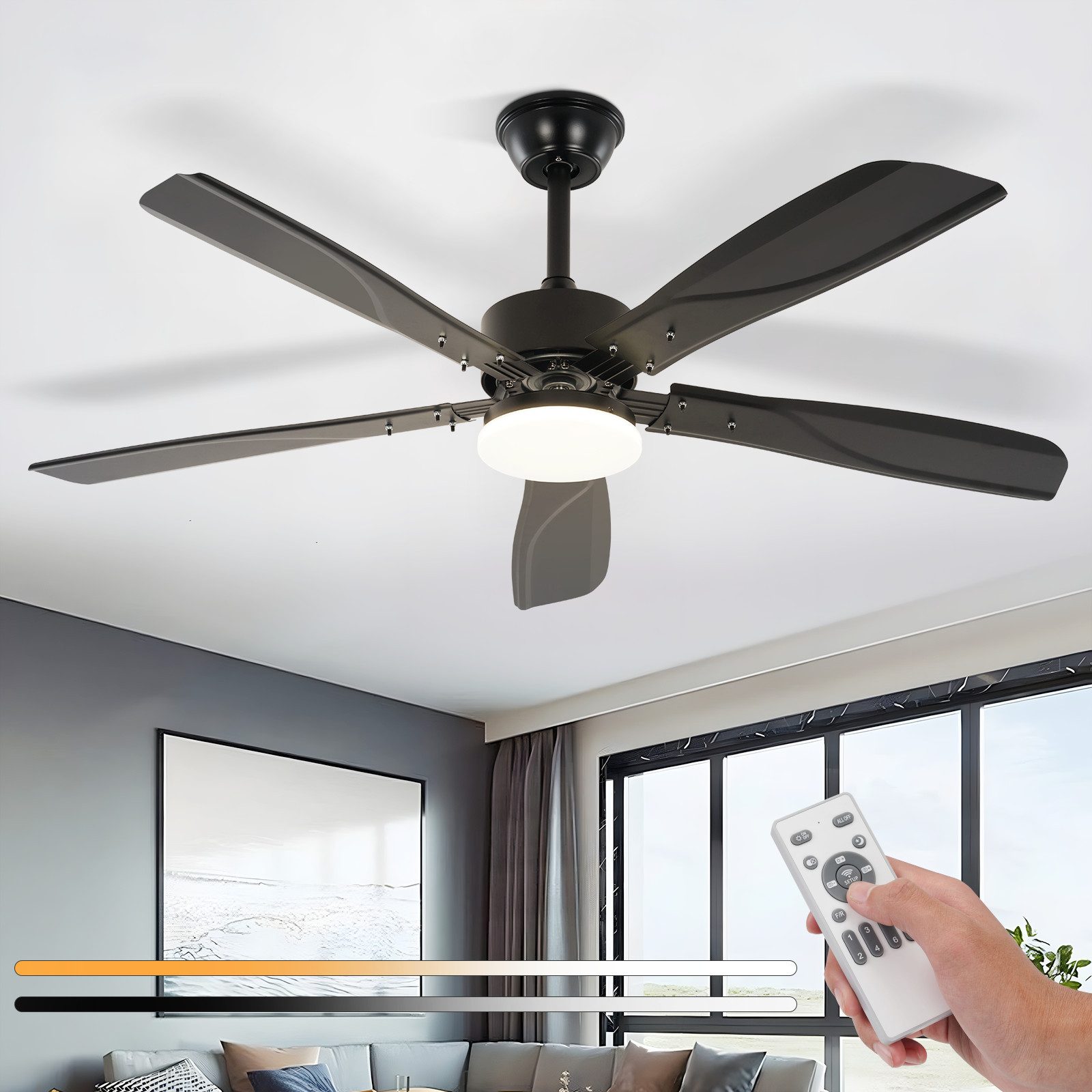 ZMH Deckenventilator Mit Beleuchtung Leise 125CM günstig online kaufen