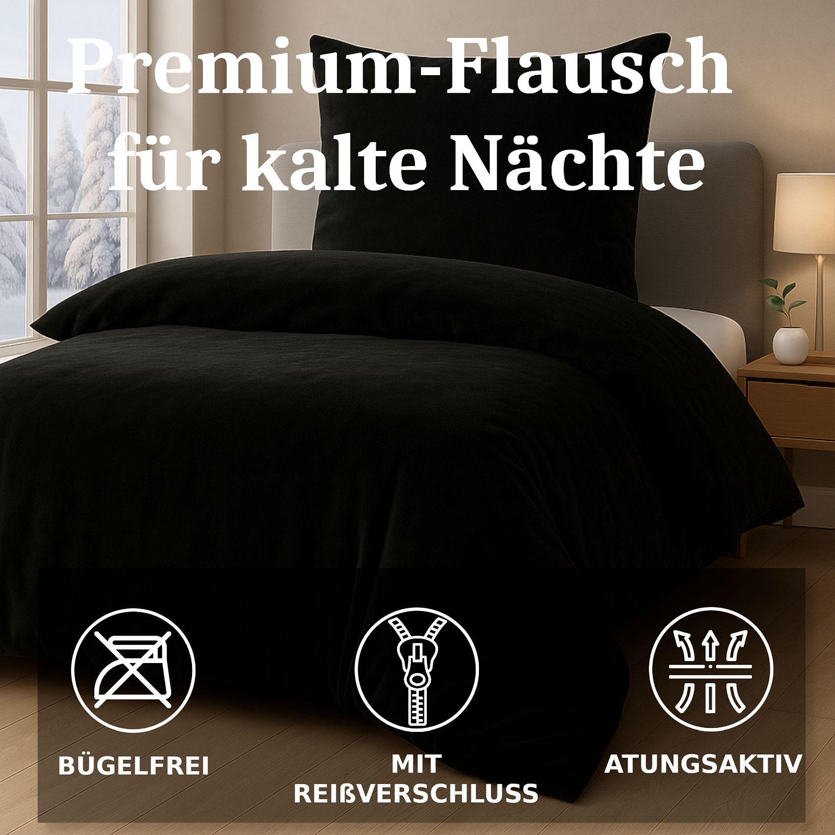 Malika Bettwäsche 135x200 + 80x80 cm Cashmere Touch Bettwäsche, atmungsaktiv, Für Allergiker geeignet, pflegeleicht, angenehm weicher Stoff