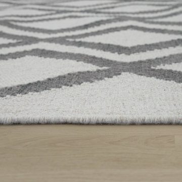 Orientteppich Wohnzimmer Teppich Handgewebt Geometrisches Skandi Design, TT Home, Läufer, Höhe: 12 mm