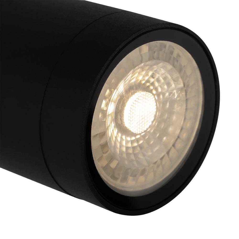 GU10 Deckenleuchte Outdoor-Leuchte Scope IP65, in Leuchtmittel Angabe, keine Wandleuchte Aussenlampe, warmweiss, Aussenwandleuchte, Nein, Schwarz click-licht enthalten: