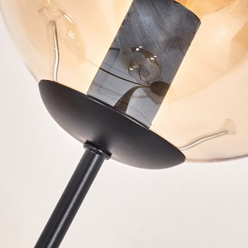 hofstein Stehlampe Stehlampe aus Metall/Glas in Schwarz/Bernstein, ohne Leuchtmittel, Leuchte mit Glasschirmen(15cm), 170cm, 3 x E14, ohne Leuchtmittel