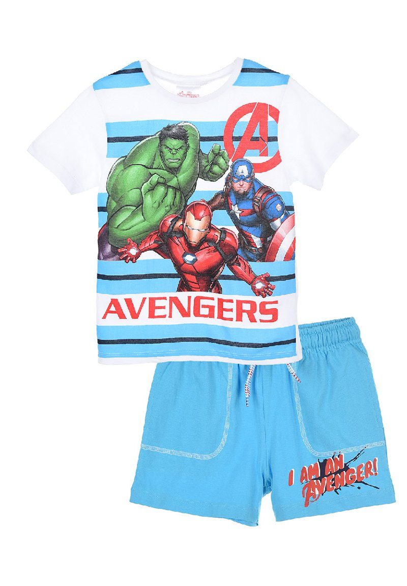 The AVENGERS T-Shirt & Shorts Captain America Hulk Ironman Shorty