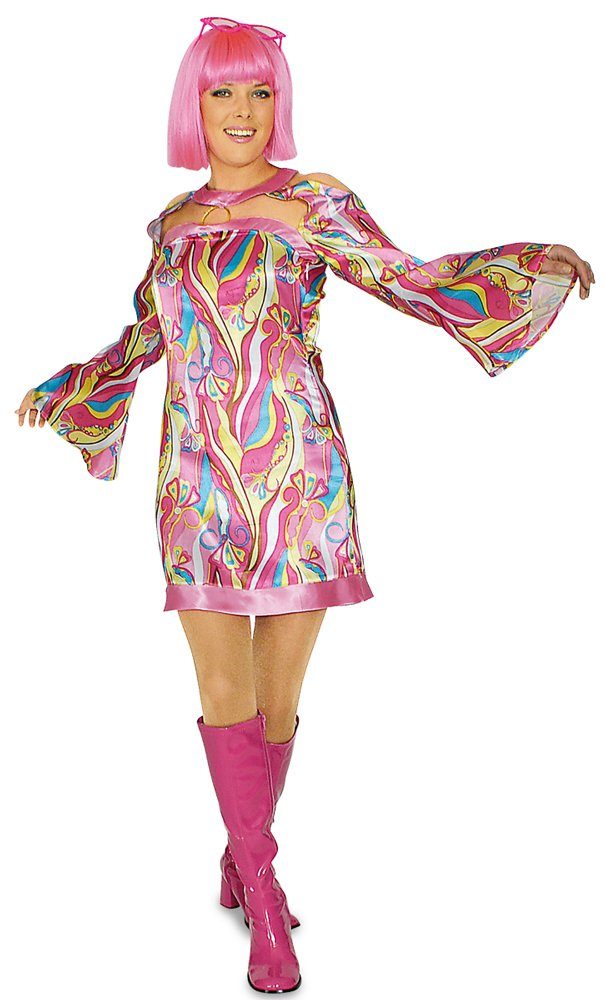 Das Kostümland Kostüm Hippie Kostüm Pinkshine für Damen Gr. 32/34