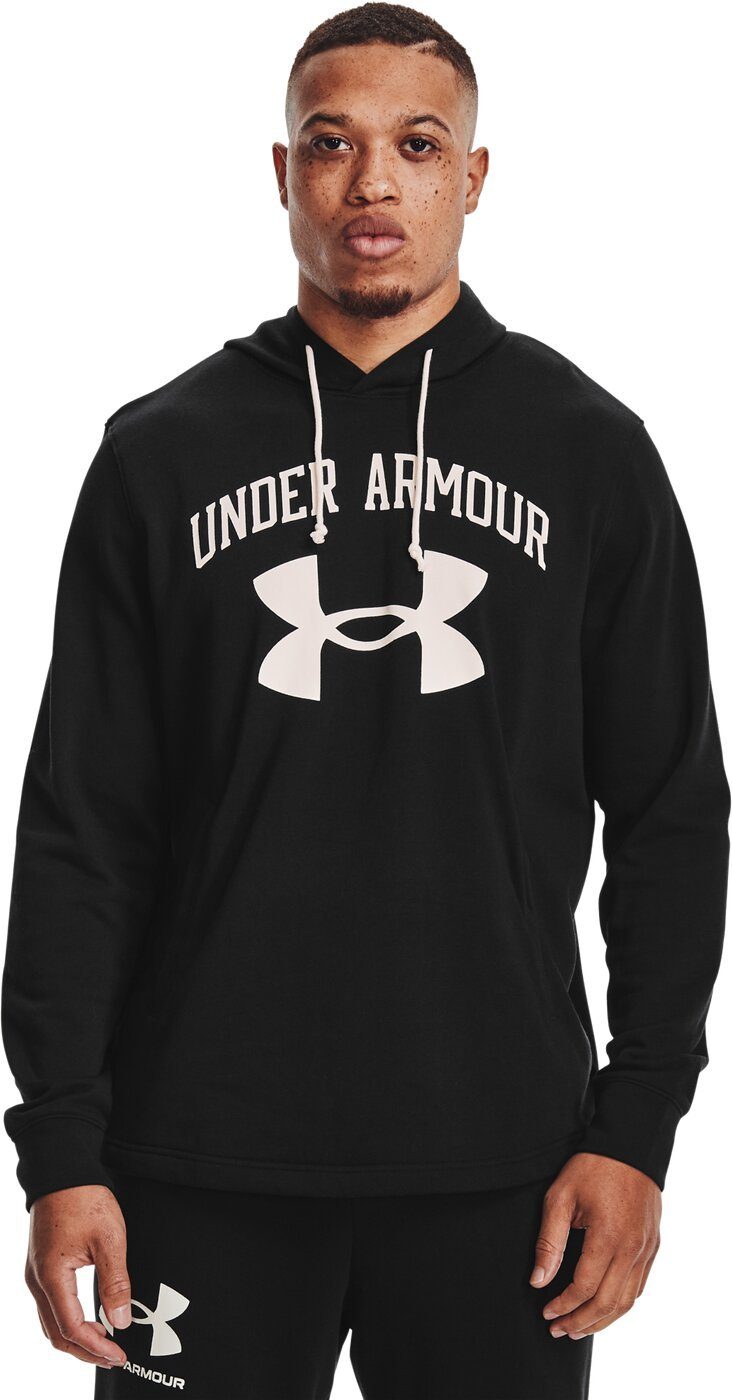 Under Armour® Kapuzensweatshirt UA HD LOGO RIVAL TERRY BIG BLACK schwarz