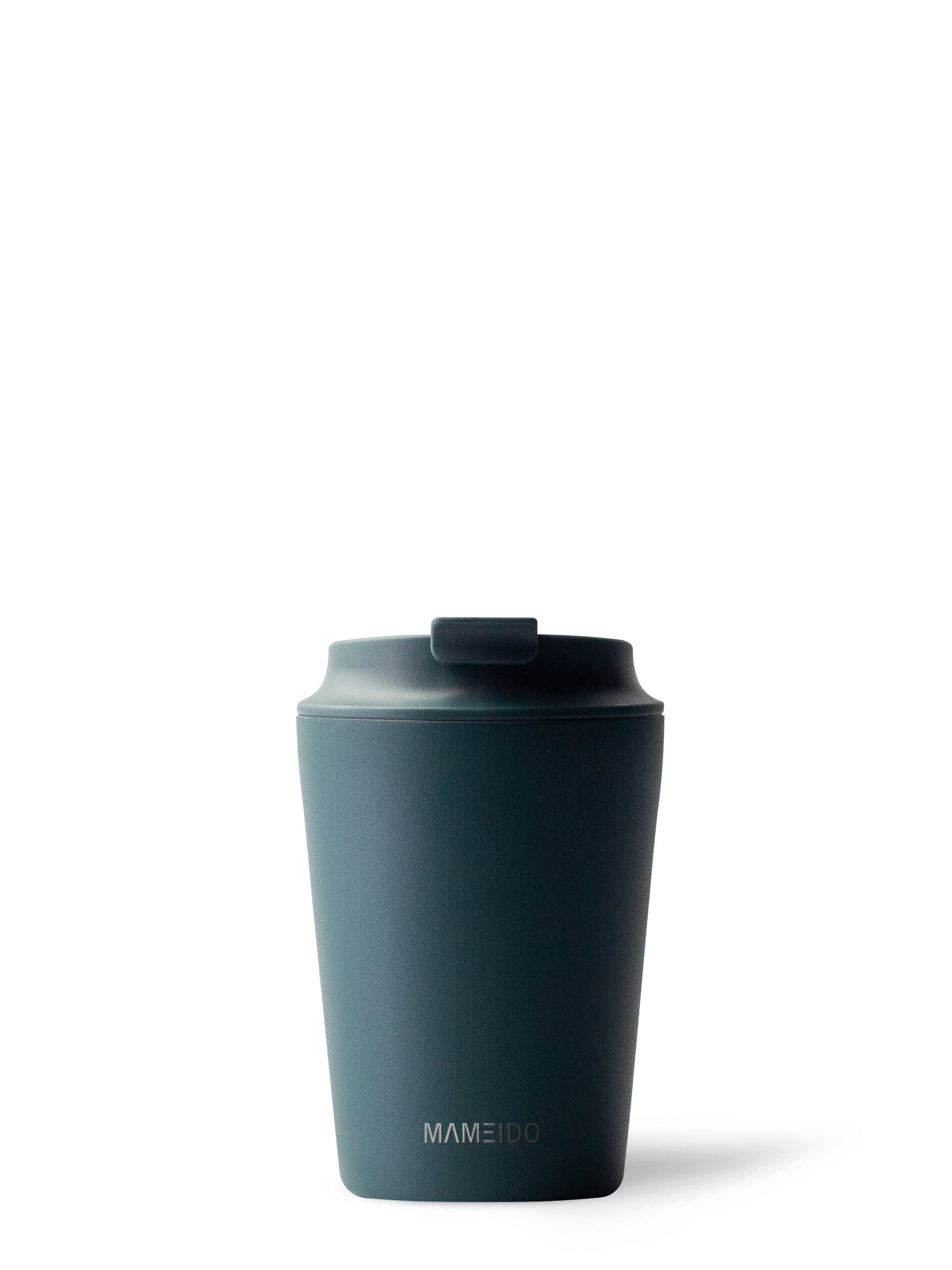 MAMEIDO Thermobecher, Edelstahl, Kunststoff, Silikon, doppelwandig isoliert, auslaufsicher in 350ml, 470ml, 700ml & 1200ml