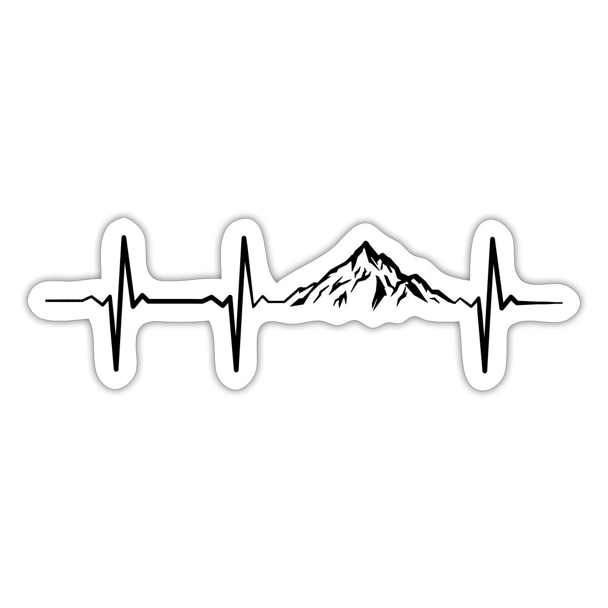 Spreadshirt Aufkleber Herzschlag Puls Frequenz Berge EKG Sticker Aufkleber