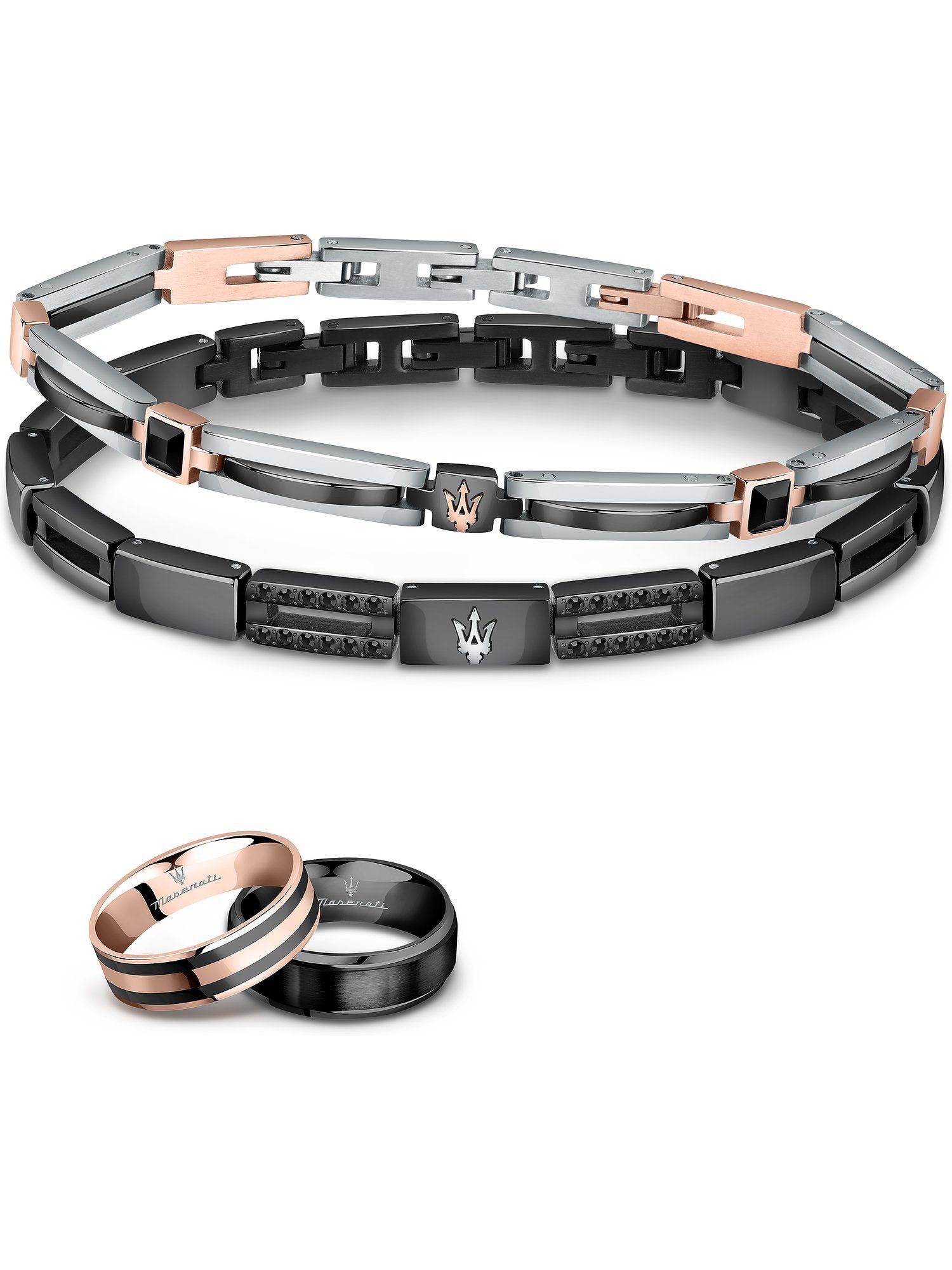 Herren-Herrenring Fingerring Edelstahl, Keramik Maserati MASERATI