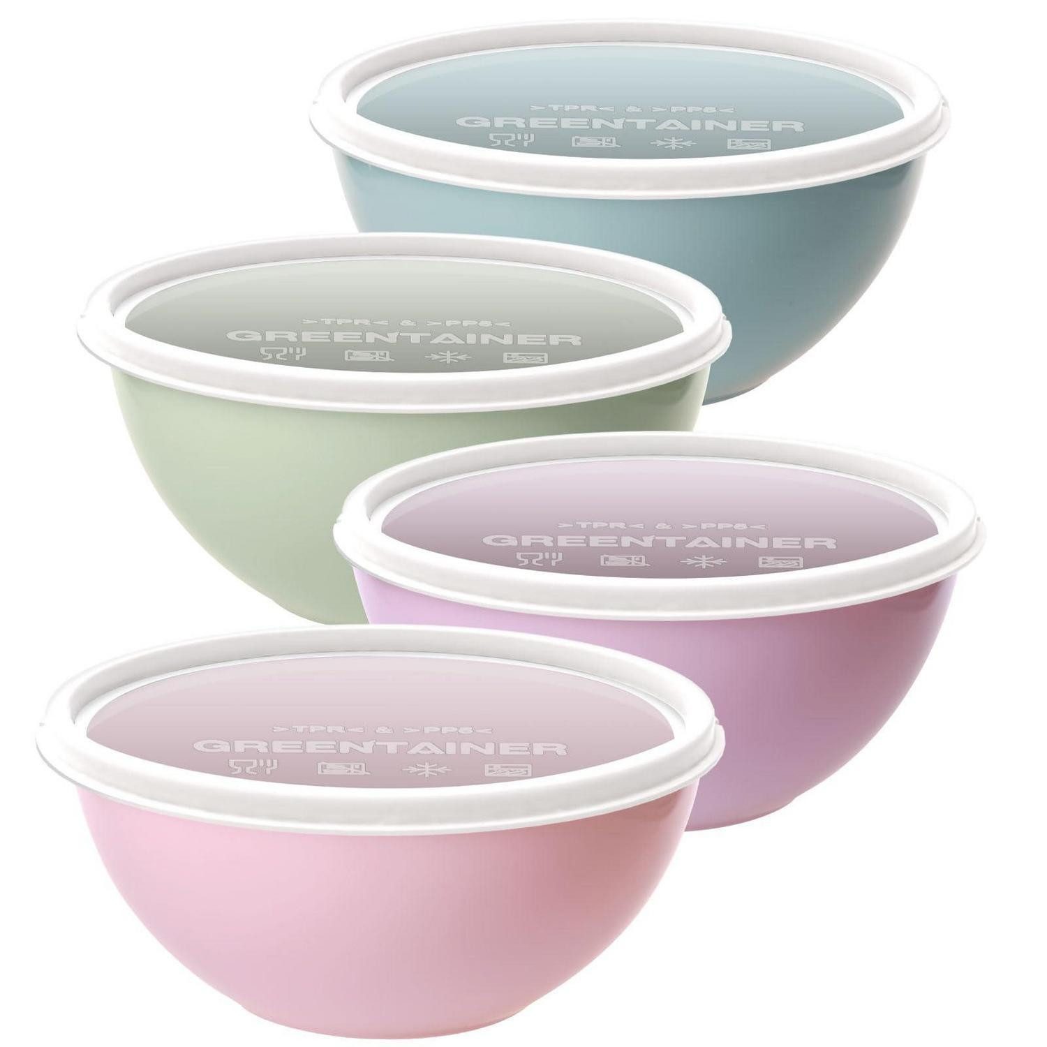LuxusKollektion Salatschüssel Rührschüssel Set 4-teilig 2L Rosa, Kunststoff, (4-tlg)