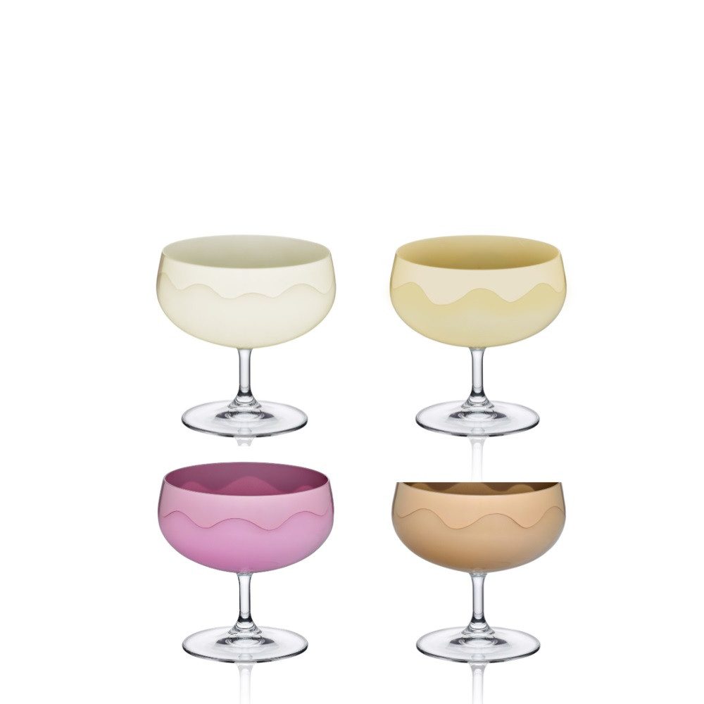 Crystalex Eisschale Eisbecher Candyland Kristallglas 300 ml 4er Set, Kristallglas, (4er Set, 4-tlg), 4 unterschiedliche Кольора(ів)