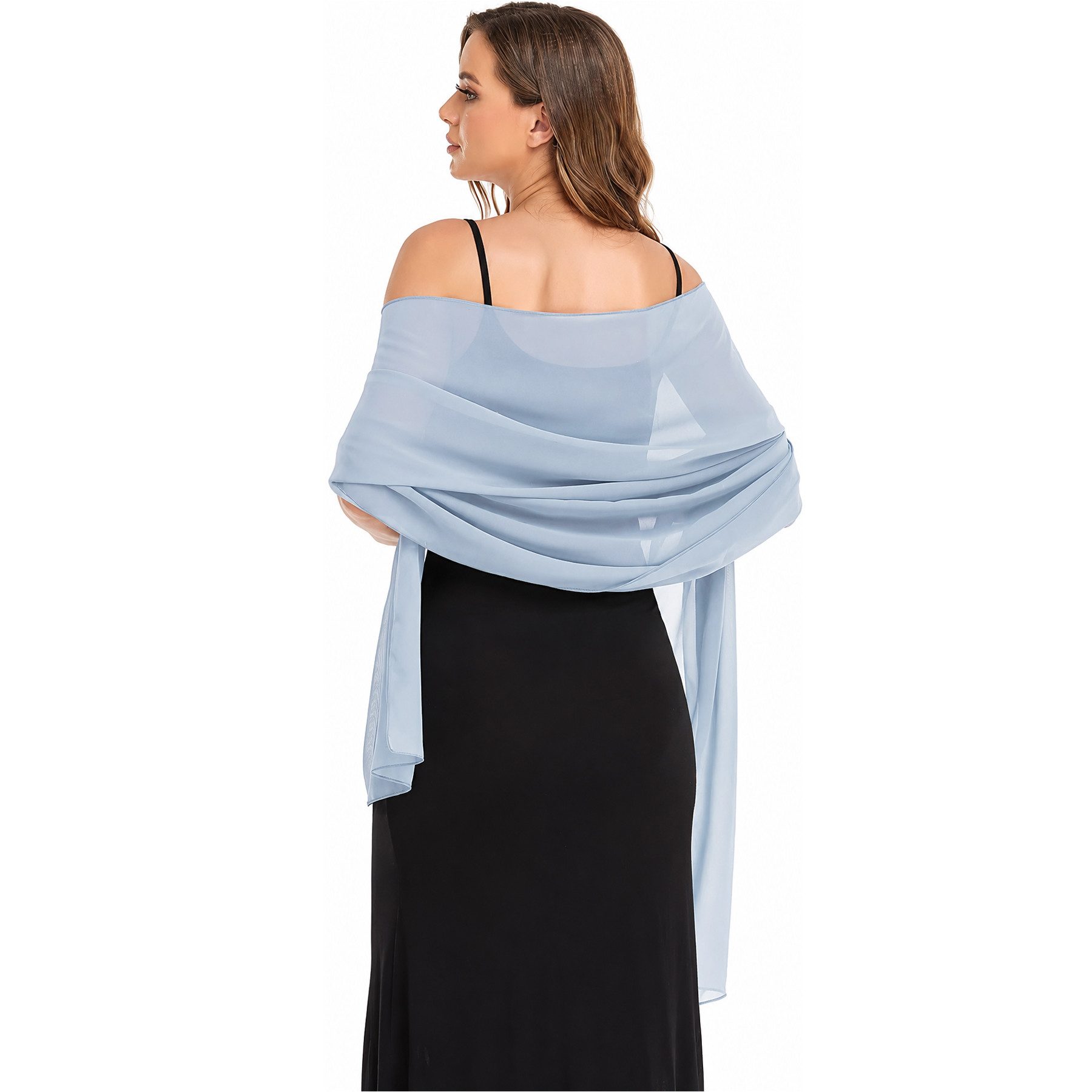 Mutig Modeschal Chiffon Stola für Damen 200x70cm – Eleganter, (leichter Schal aus weichem Chiffon, Schultertuch), für Abendkleid, Hochzeit, Braut, festliche Anlässe, Sommer, Party