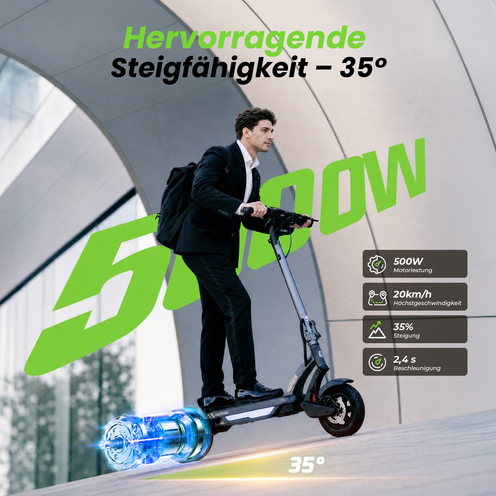 iSinwheel E-Scooter mit Straßenzulassung(ABE),APP,Faltbar E Roller mit Tasche, APP-Diebstahlschutz,10" Luftreifen,MAX 80km Reichweite