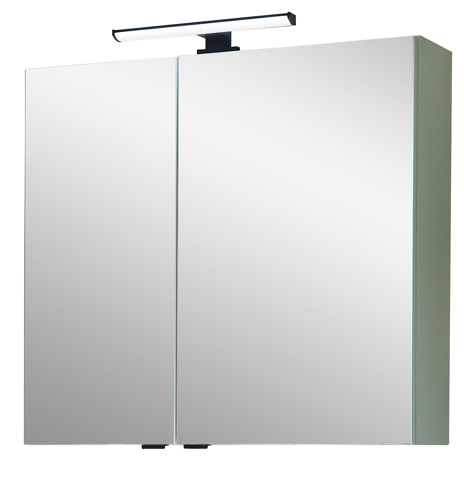 Saphir Badezimmerspiegelschrank Quickset 500, 2 Türen, 67cm breit, LED-Aufsatzleuchte inkl. Schalter und Steckdose