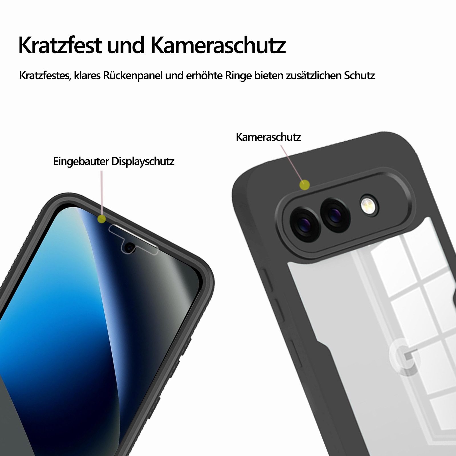 betterfon Handyhülle 360 Grad Schutzhülle für Google Pixel 10a - Full Body Case, Vollschutz Case mit integriertem Displayschutz und klarer Sicht – Bild 5 von 5