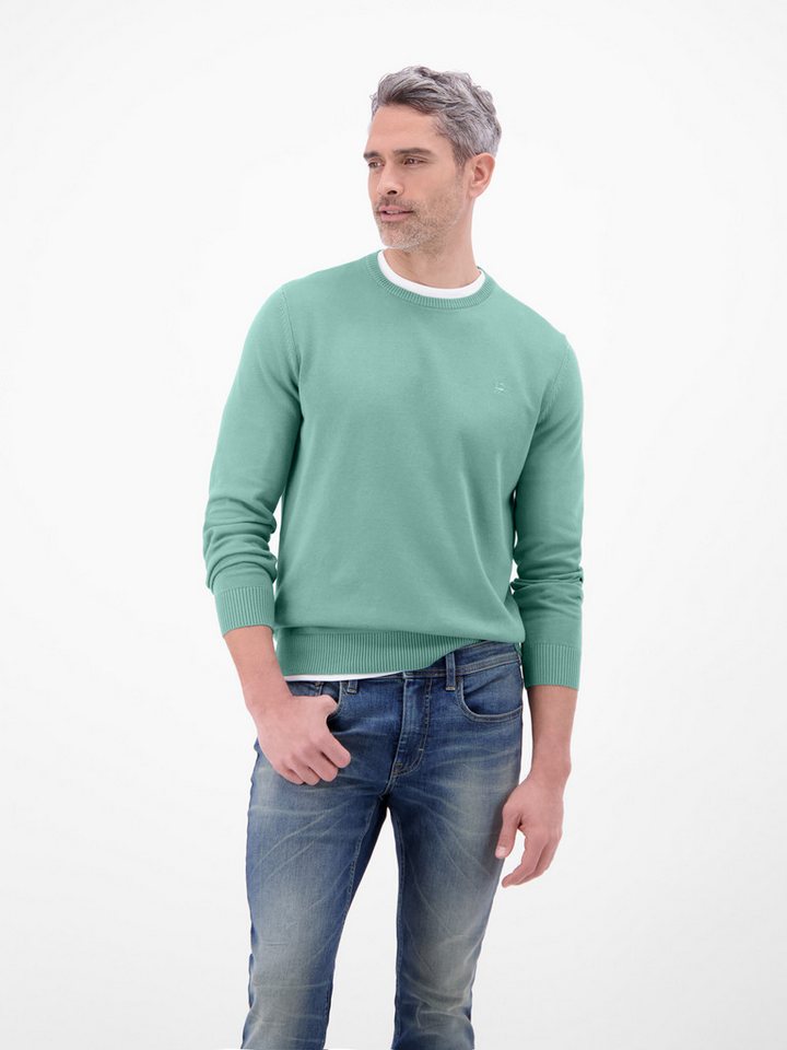 LERROS Strickpullover Herren Strickpullover aus Baumwolle mit Crewneck Ausschnitt Weicher Strick-Pullover, Rundhalsausschnitt, lange Ärmel, pflegeleicht
