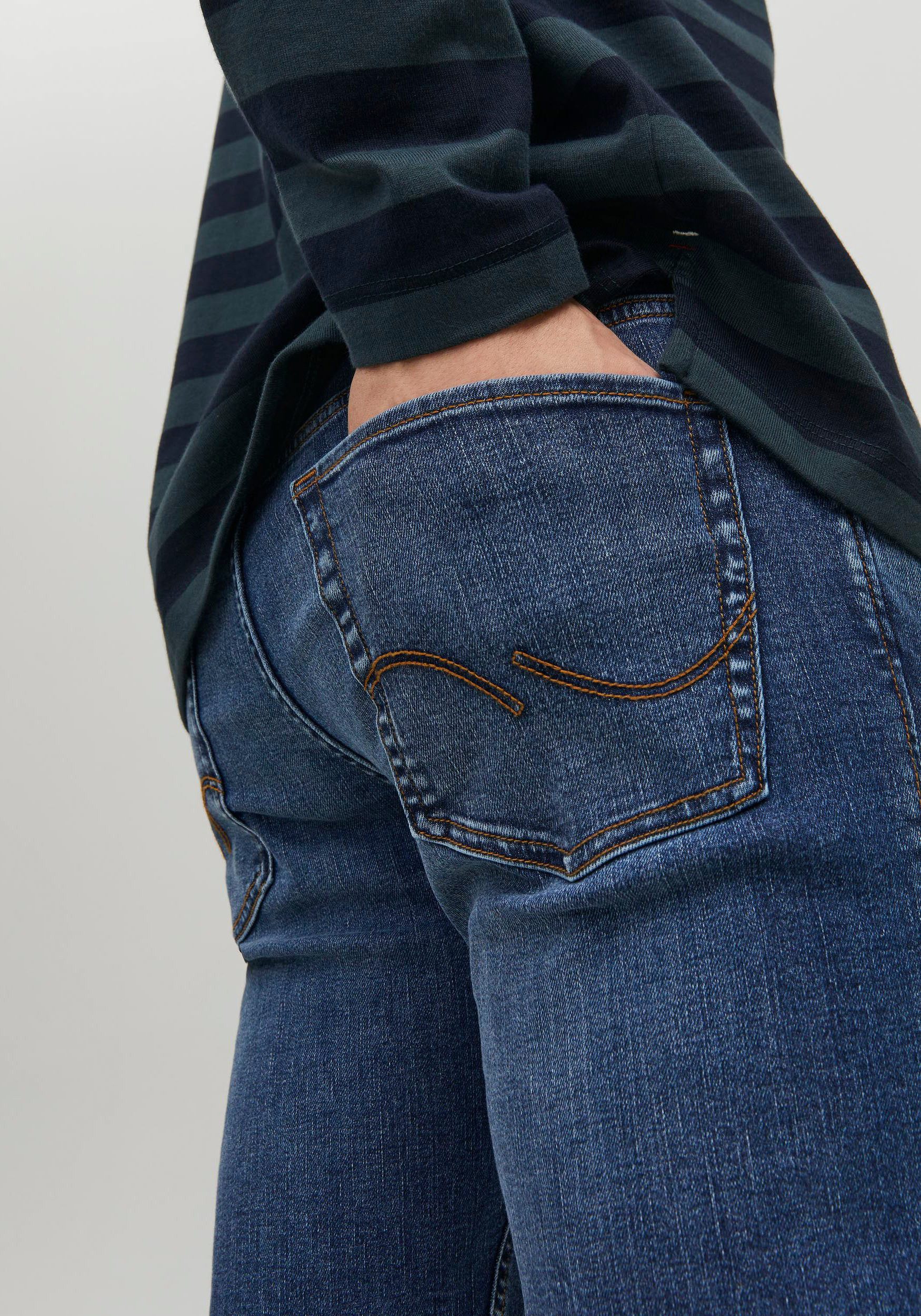 Jack & Jones Slim-fit-Jeans JJIGLENN – Jeans mit Stretch und figurbetonter Silhouette Used, modisch, slim fit, Denim/Jeans – Bild 5 von 5