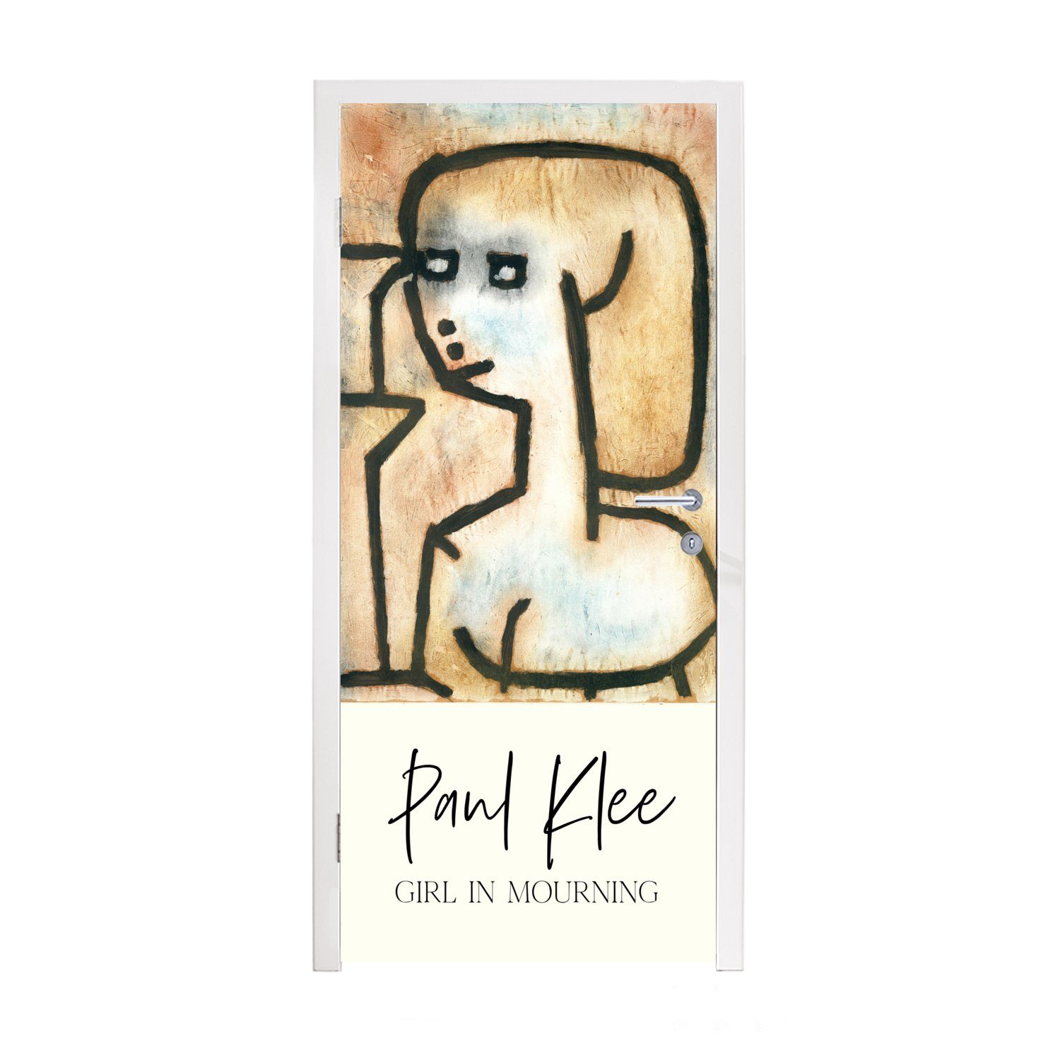 MuchoWow Türtapete Kunst - Paul Klee - Trauerndes Mädchen, Matt, bedruckt, (1 St), Fototapete für Tür, Türaufkleber, 75x205 cm