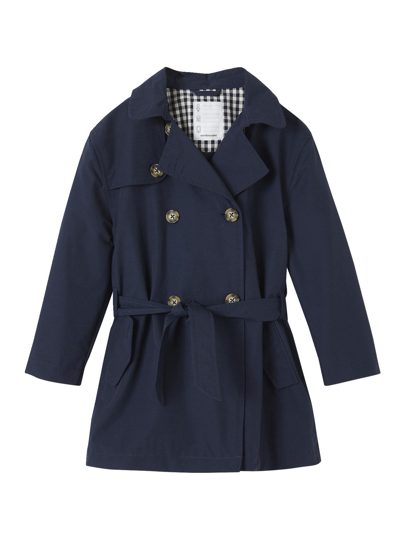 vertbaudet Regenjacke Mädchen Trenchcoat mit abnehmbarer Kapuze