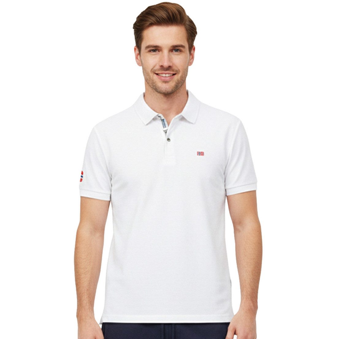 Geographical Norway Poloshirt Herren Poloshirt Kurzarm 100% Baumwolle Piqué Regular Fit