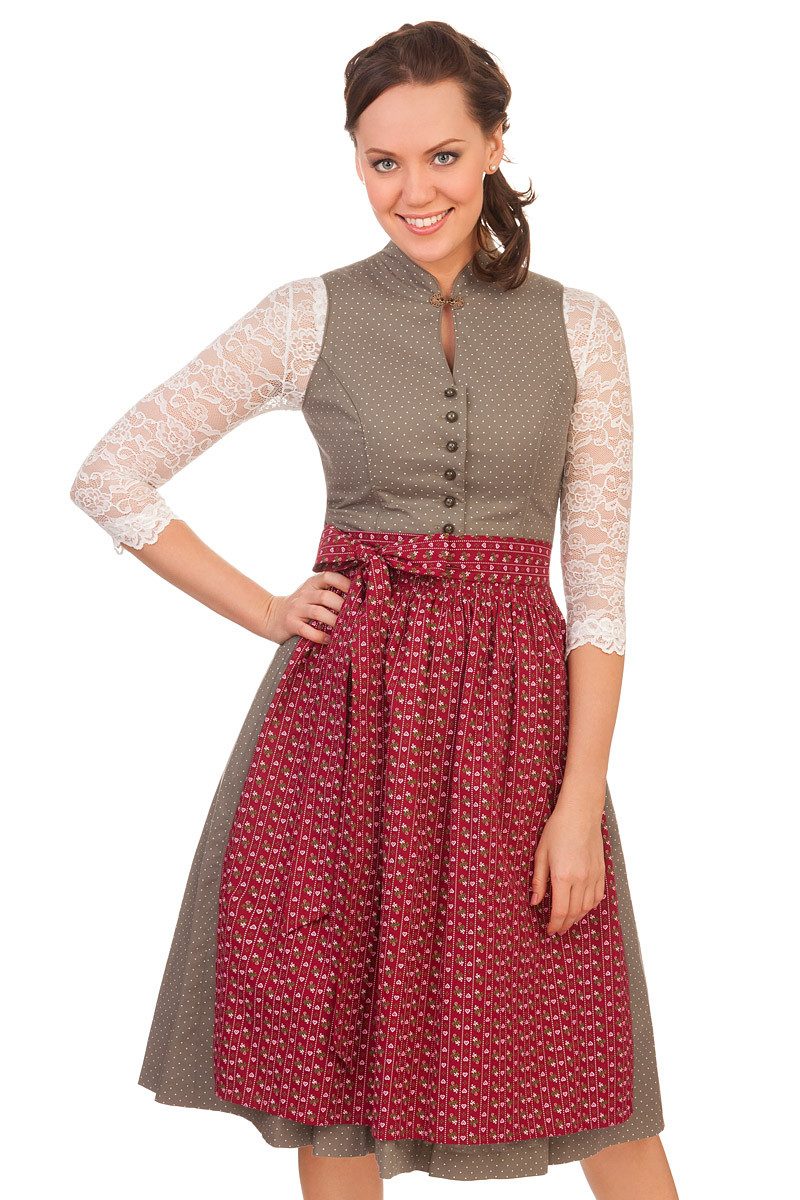 ALPENFEE TRACHT Dirndl Midi Dirndl 2tlg. - NORA - oliv mehr