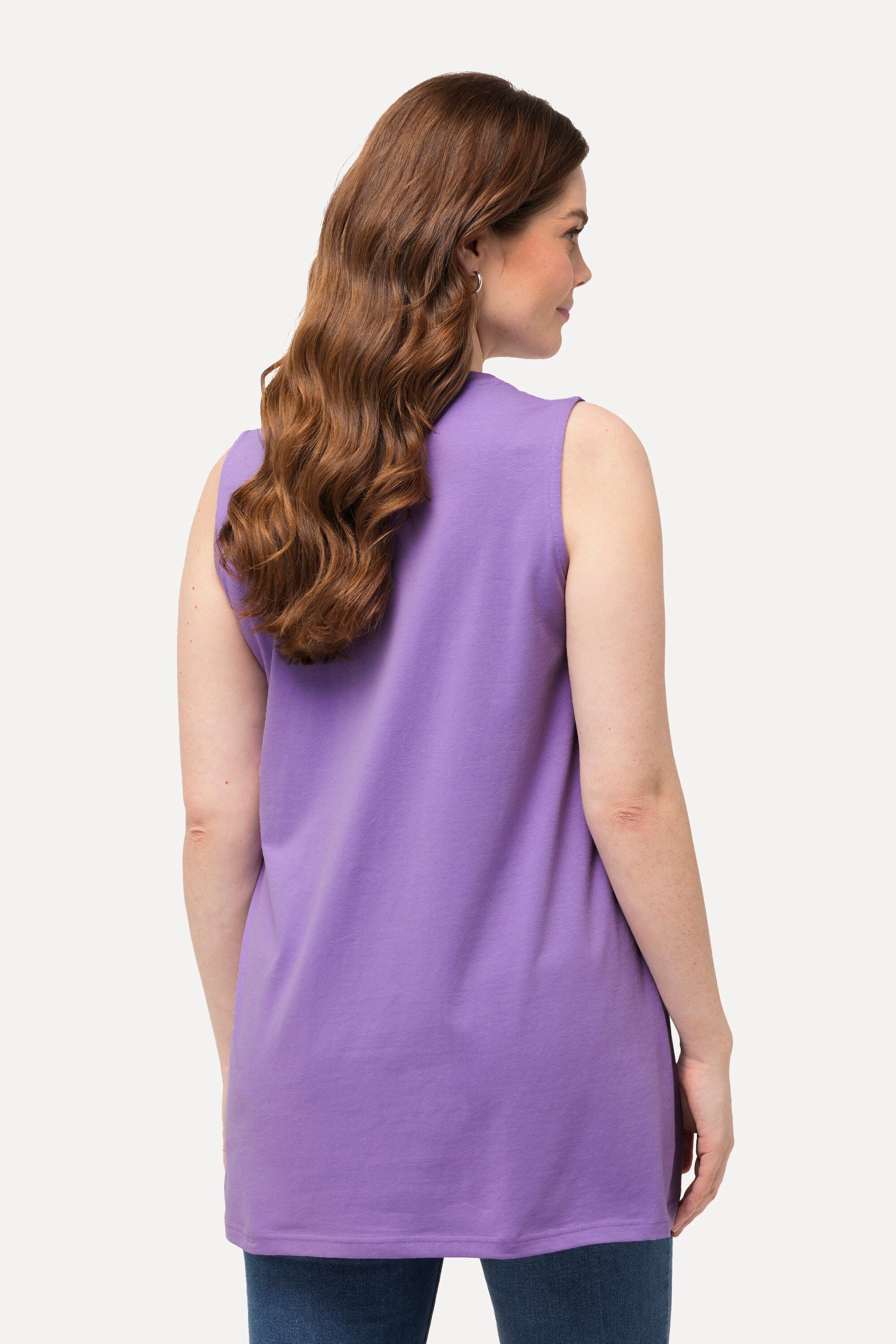 Ulla Popken Longshirt Longtop Classic Fit Carré-Ausschnitt ärmellos
