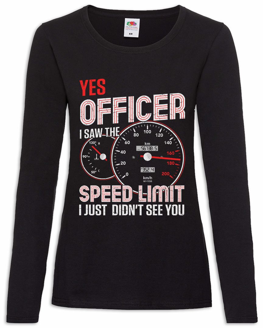 Langarmshirt Officer Speed Limit Damen Langarmshirt Police Liebe KmH Rennfahrer