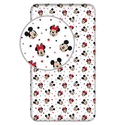Spannbettlaken Mickey und Minnie Maus Größe: 90 x 200 cm 100 % Baumwolle, Disney Mickey Mouse, Baumwolle, Gummizug: in den Ecken, Gummizug