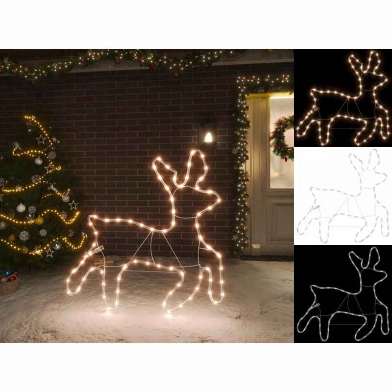 vidaXL Dekolicht LED-Silhouette Weihnachtsrentier 72 LEDs Warmweiß