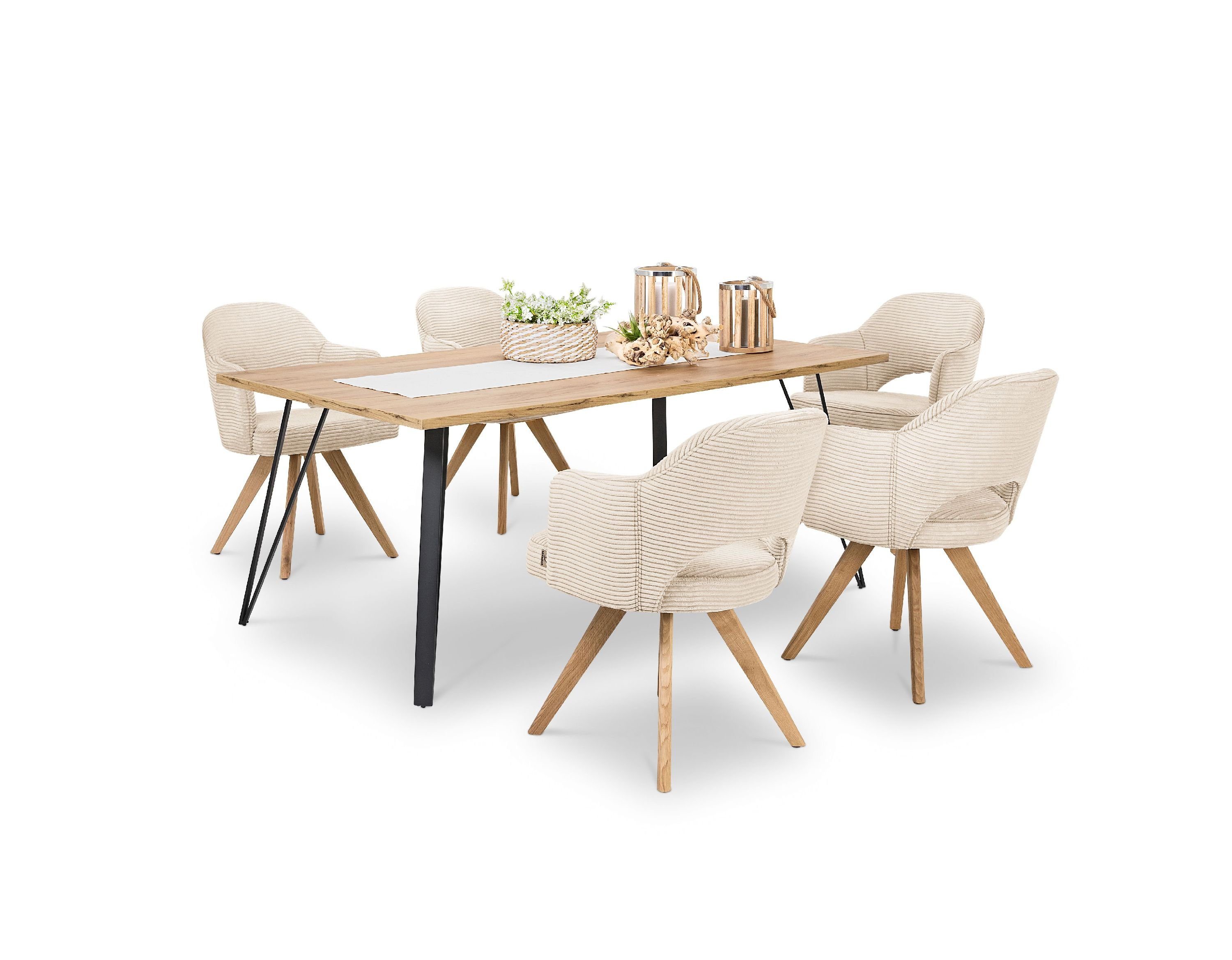 SANSIBAR LIVING Esstisch Esstisch SANSIBAR BÜSUM H 76 cm braun Esszimmertisch