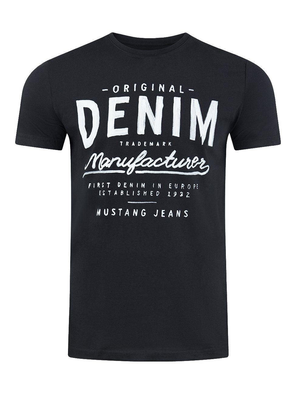 MUSTANG T-Shirt Herren Printshirt Regular Fit günstig online kaufen