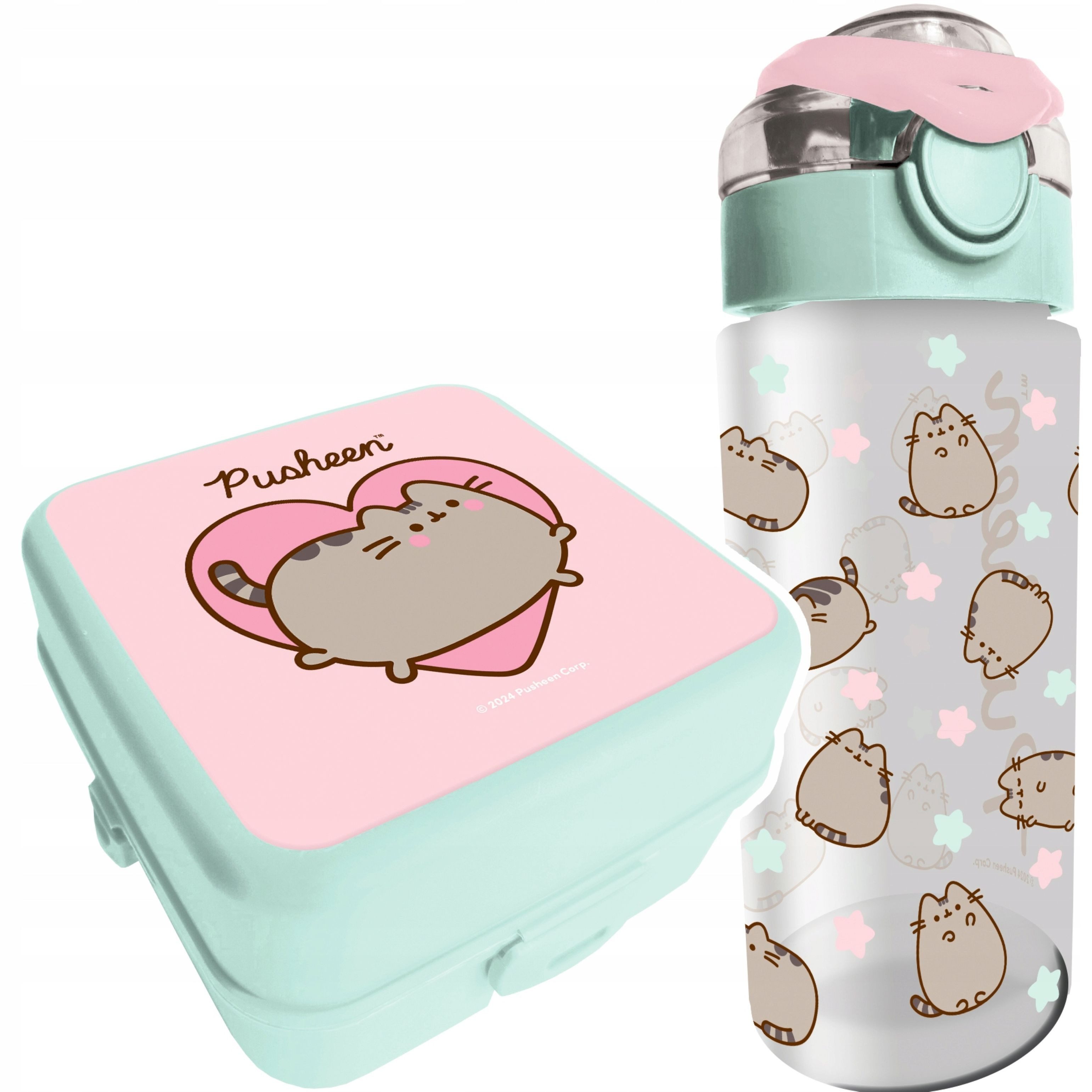 Festivalartikel Trinkflasche PUSHEEN ST.Right Set – Trinkflasche 500ml + Brotdose BPA-Frei
