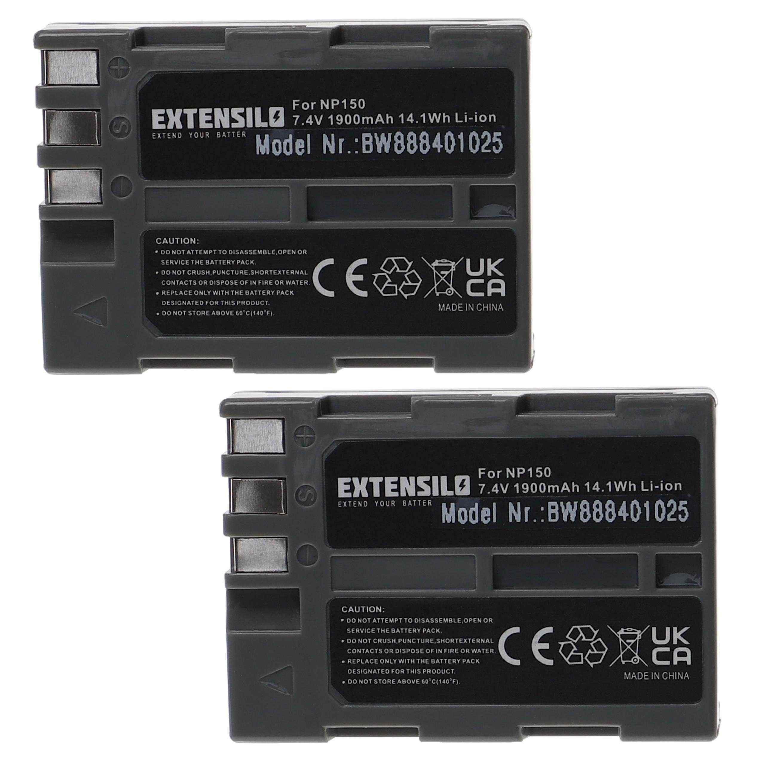 Extensilo kompatibel mit Fujifilm IS Pro, BC-150 Kamera-Akku Li-Ion 1900 mAh (7,4 V)