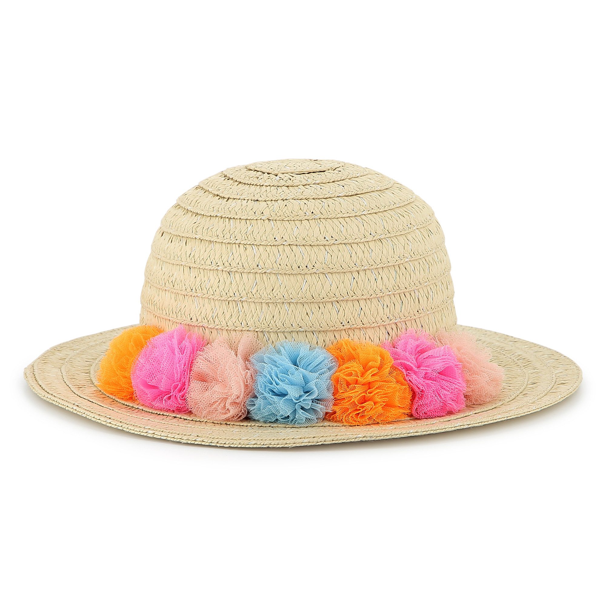 Billieblush Strohhut Billieblush glitzernder Sonnenhut mit bunten Pompoms