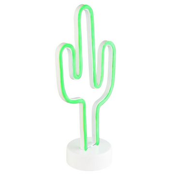 Globo Dekolicht, LED-Leuchtmittel fest verbaut, LED Dekorartikel Lampe Metall Weiß Leuchte Kaktus Wohn Zimmer