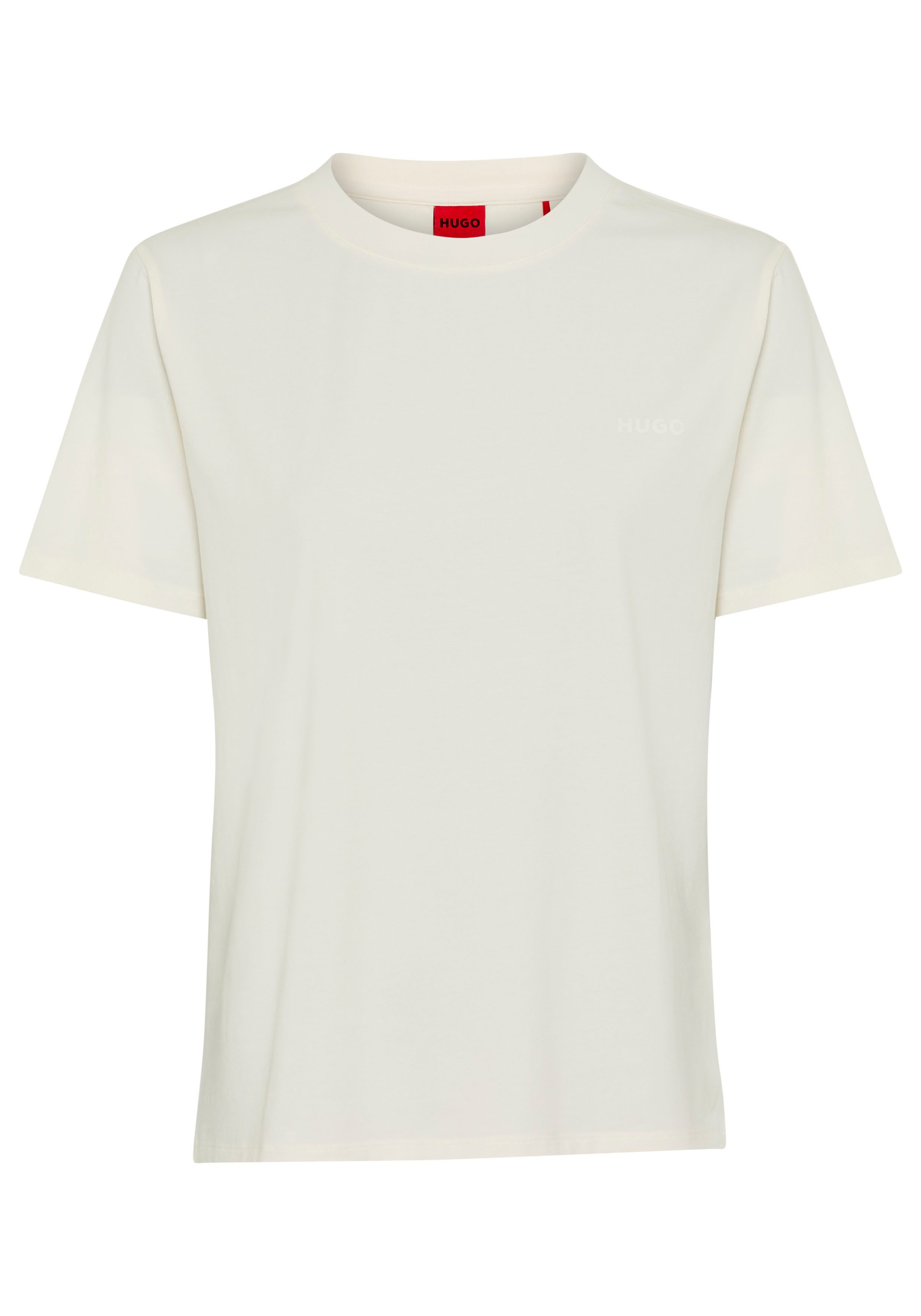 HUGO T-Shirt mit rundem Ausschnitt, regular fit, toniges Markenlogo günstig online kaufen