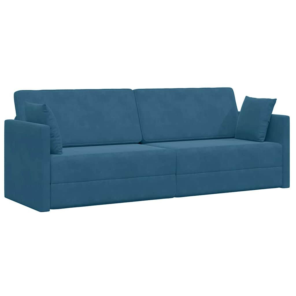 vidaXL Sofa Boden-Sofa-Bett Blau 213 x 70 x 77 cm Samt, 1 Teile günstig online kaufen