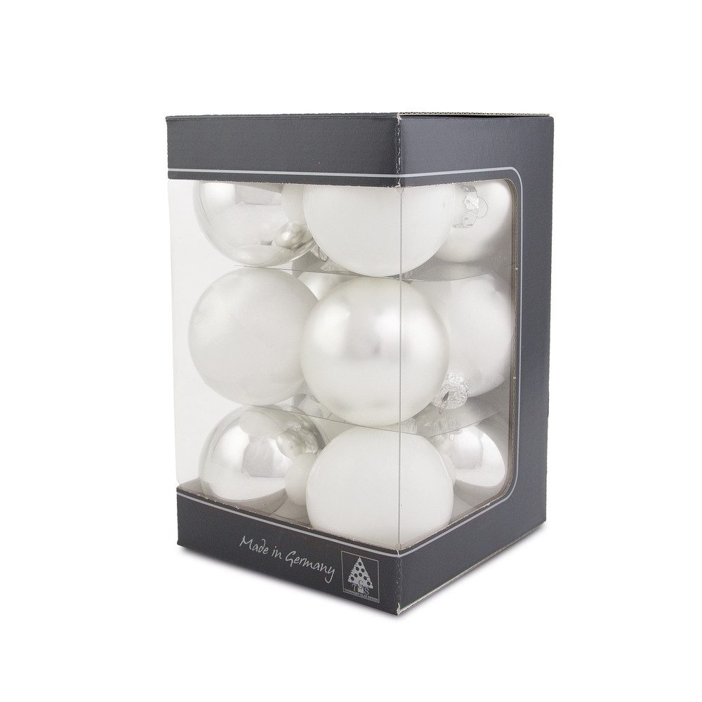 Thüringer Glasdesign Christbaumschmuck Glaskugeln Eisprinzessin Ø6cm 12 Stück