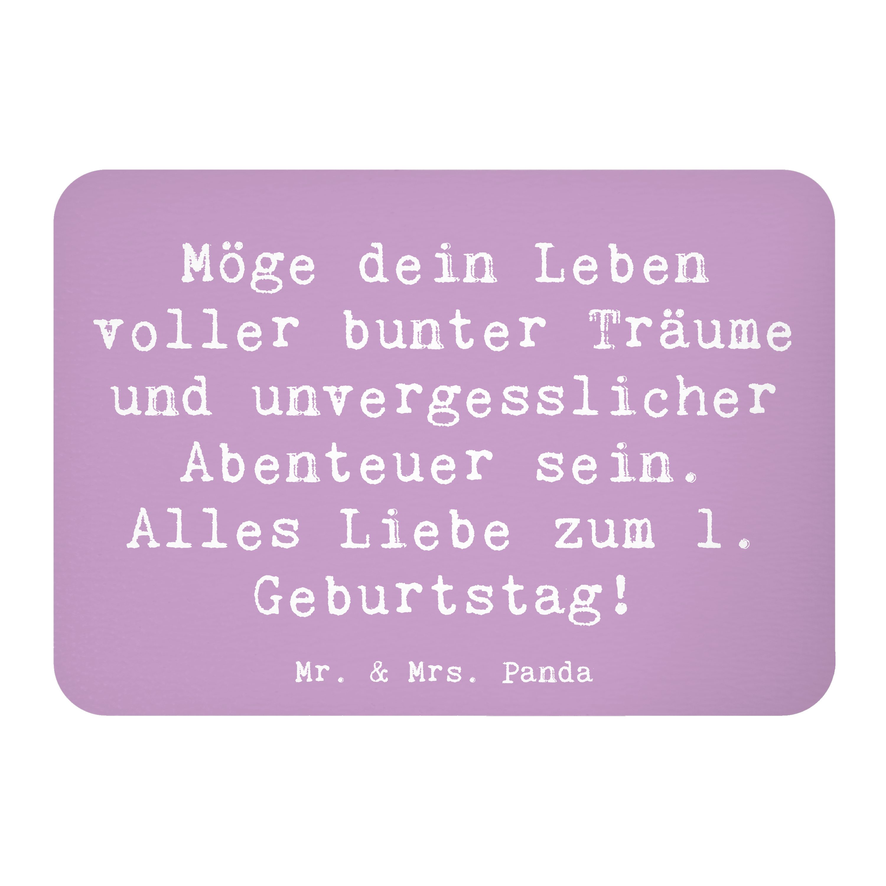 Magnet Spruch Alles Liebe zum 1. Geburtstag - Lavendeltraum - Geschenk, Läch