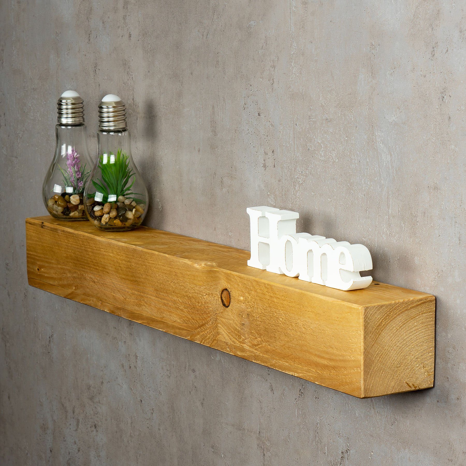 Levandeo® Wandregal, levandeo Wandregal Holz Massiv 80x10cm Eiche Farbig Wa günstig online kaufen