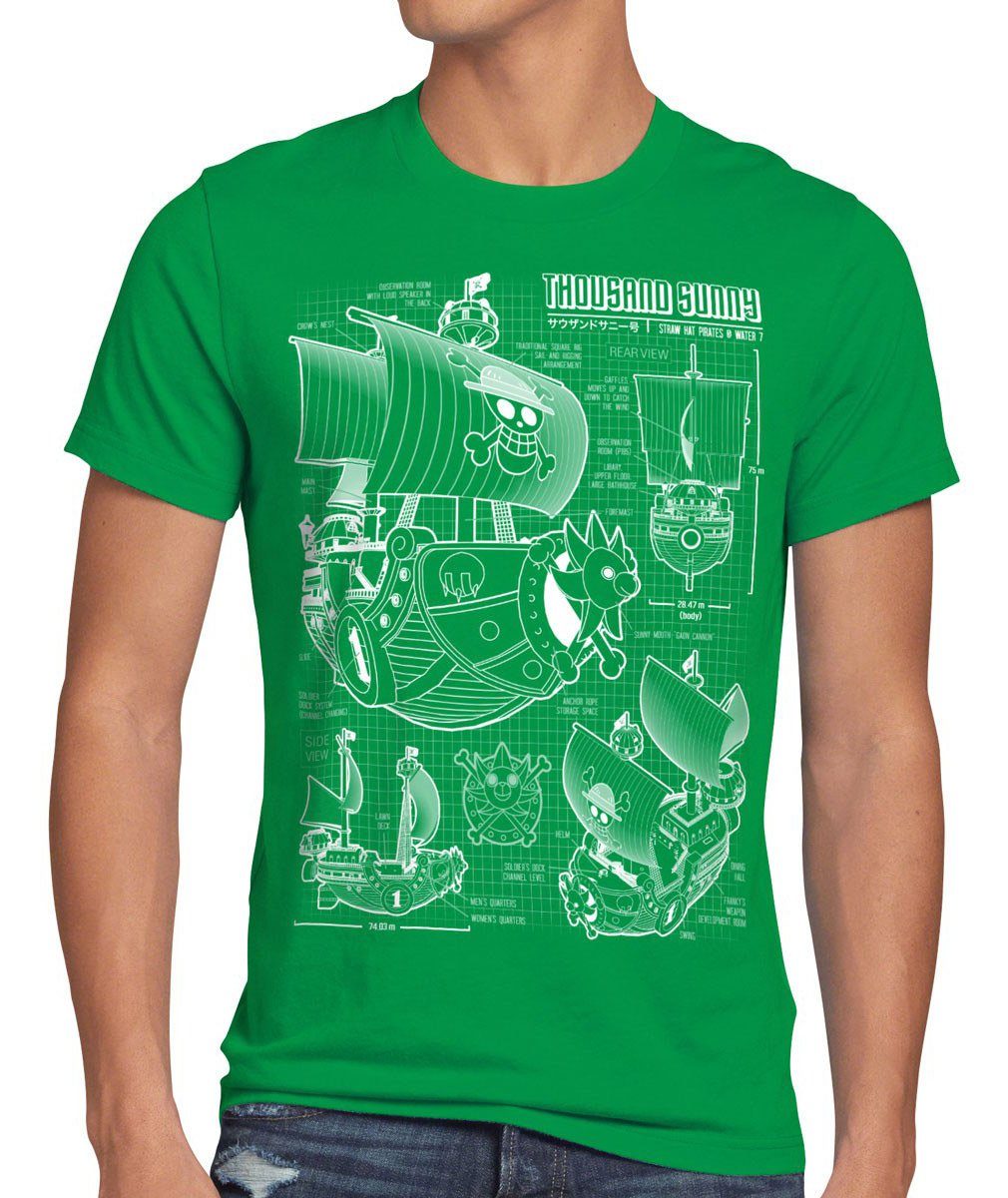 style3 T-Shirt Thousand Sunny piece one günstig online kaufen