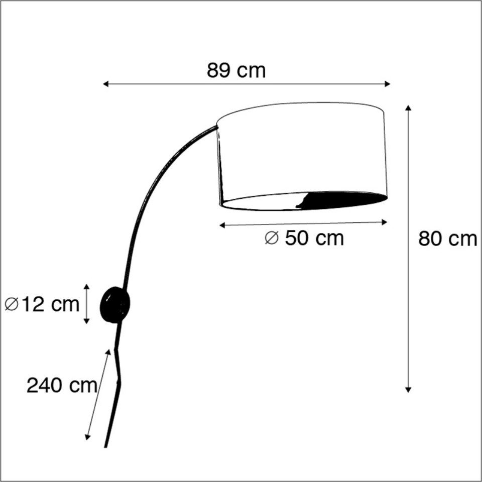 Qazqa Wandleuchte Arc, ohne Leuchtmittel, Warmweiß, QAZQA Wand­leuchte, e27, Weiß, Stahl, Retro