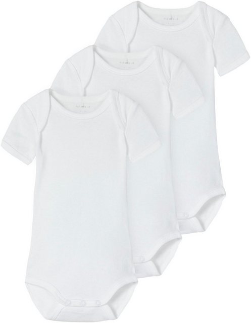 Name It Kurzarmbody NBNBODY 3P SS SOLID WHITE 3 NOOS (Packung, 3 tlg)  - Onlineshop Otto