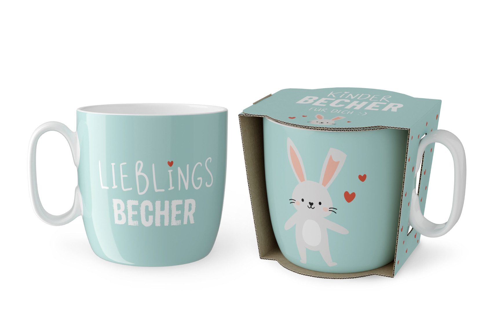 La Vida Tasse Kindertasse Kinderbecher Tasse Becher Porzellan 150ml la vida Hase, Material: Porzellan