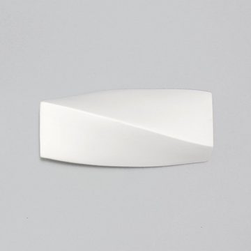 Licht-Erlebnisse Wandleuchte TAURUS, ohne Leuchtmittel, Wandlampe Weiß Gips Design dezent L:30xm H:15cm E27 Flur Wohnzimmer